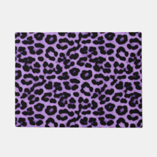 Felpudo Patrón de impresión de puntos leopardo púrpura