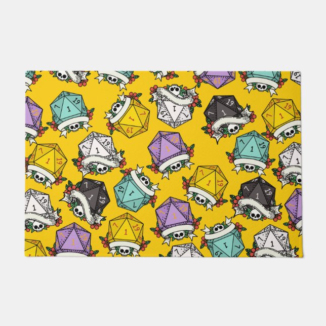 Felpudo Patrón de juego de dados D20 (Anverso)