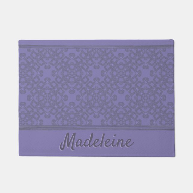 Felpudo Patrón de lavanda personalizado (Anverso)
