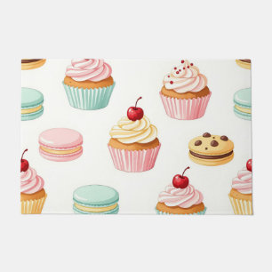 Felpudo Patrón de macarón de magdalena dulce