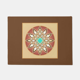 Felpudo Patrón de Mandala en caramelo y chocolate