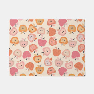 Felpudo Patrón de manzana rosa y naranja