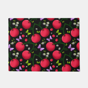 Felpudo Patrón de Mariposa Cereza Lindo, Fruta Kawaii Bril