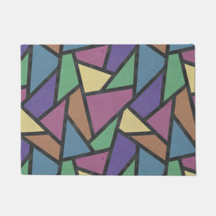 Felpudo Patrón de mosaico de colores de arcoiris silenciad