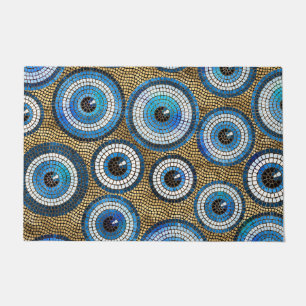 Felpudo Patrón de mosaico de ojos malvados