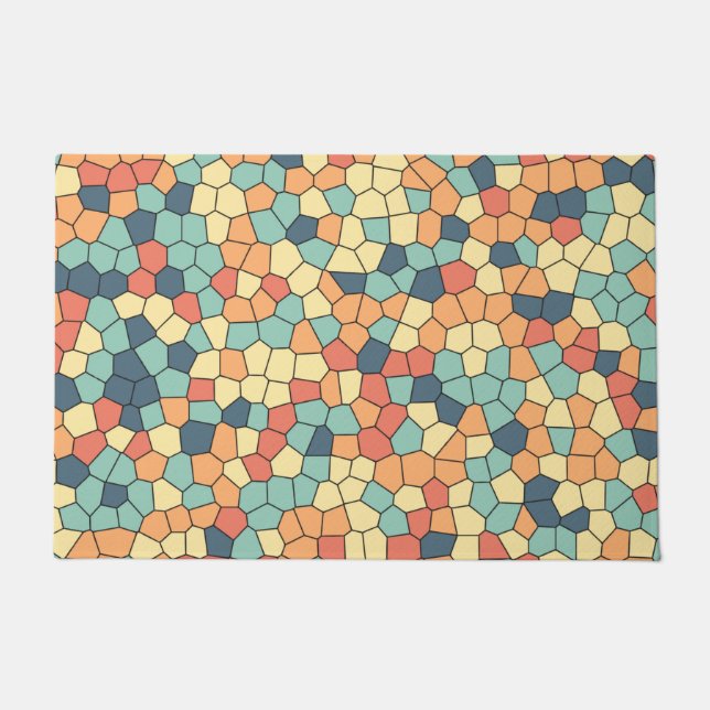 Felpudo Patrón de mosaico multicolor (Anverso)