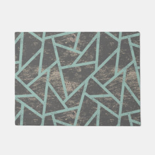 Felpudo Patrón de mosaico verde pálido y gris