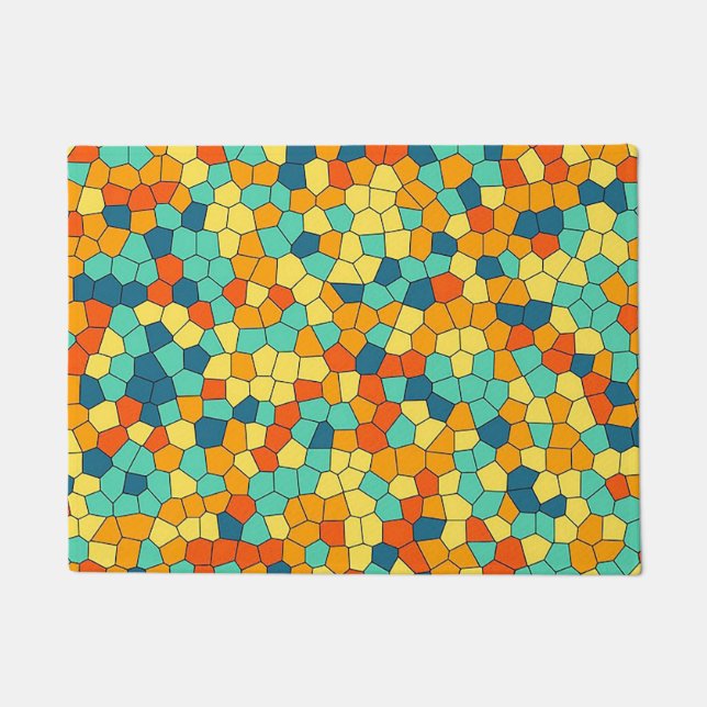 Felpudo Patrón de mosaico vibrante (Anverso)