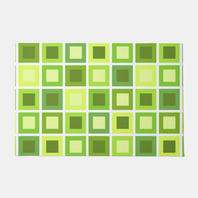 Felpudo Patrón de mosaicos retro de los años 1950 Chartreu (Anverso)