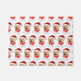 Felpudo Patrón de Navidades de perros de raza blanca