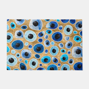 Felpudo Patrón de ojos malvados hundió piedras en oro