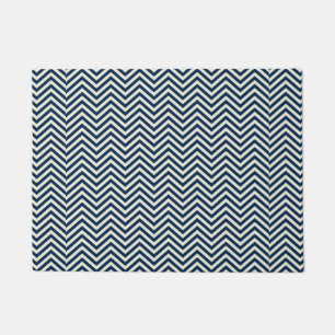 Felpudo Patrón de onda Navy Zig Zag