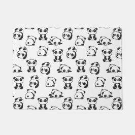 Felpudo Patrón de Pandas de corte blanco y negro