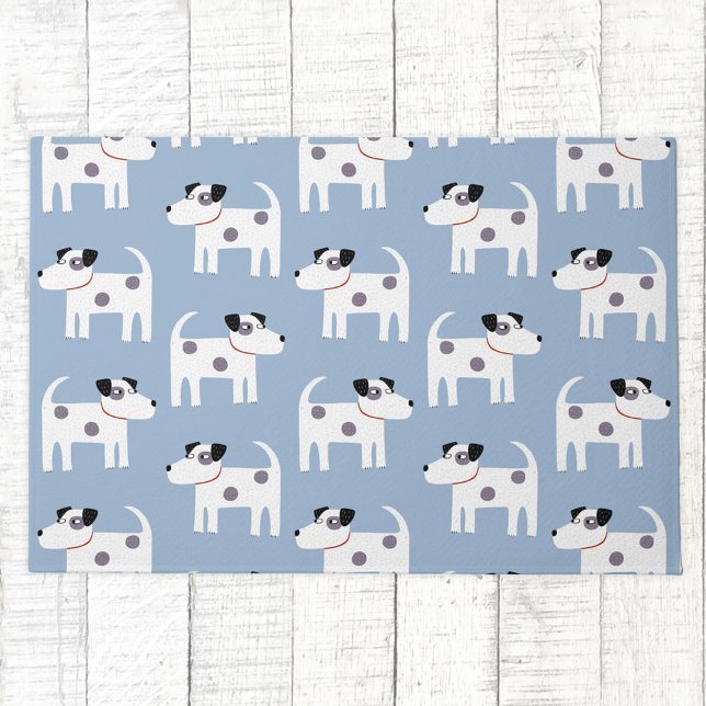 Felpudo Patrón de perro de Jack Russell Parson Terrier (Parson Jack Russell Terrier dog pattern fun doormat)