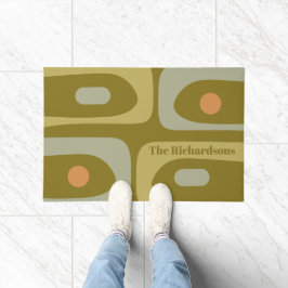 Felpudo Patrón de Piquet Moderno de Mid Century Personaliz