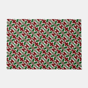 Felpudo Patrón de raya de Navidad retro mod ondulado aluci