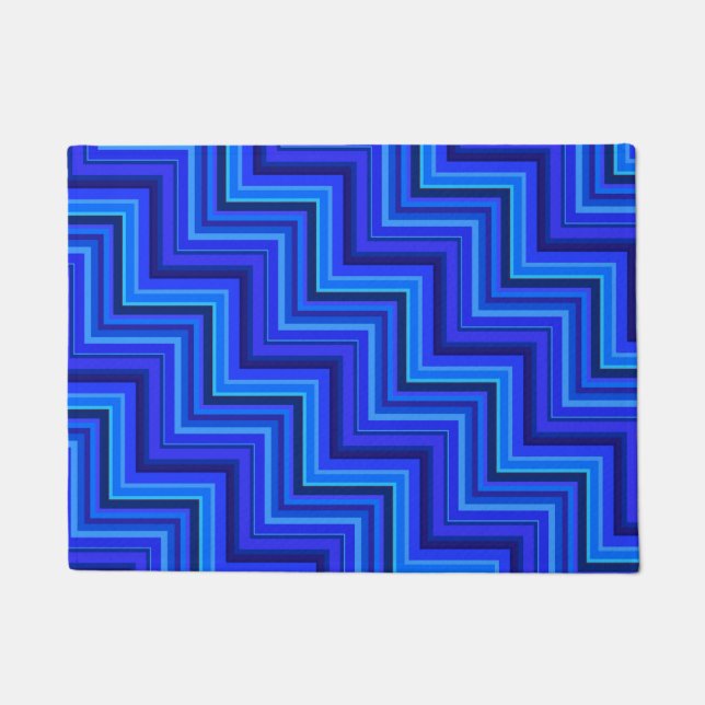Felpudo Patrón de rayas azules (Anverso)