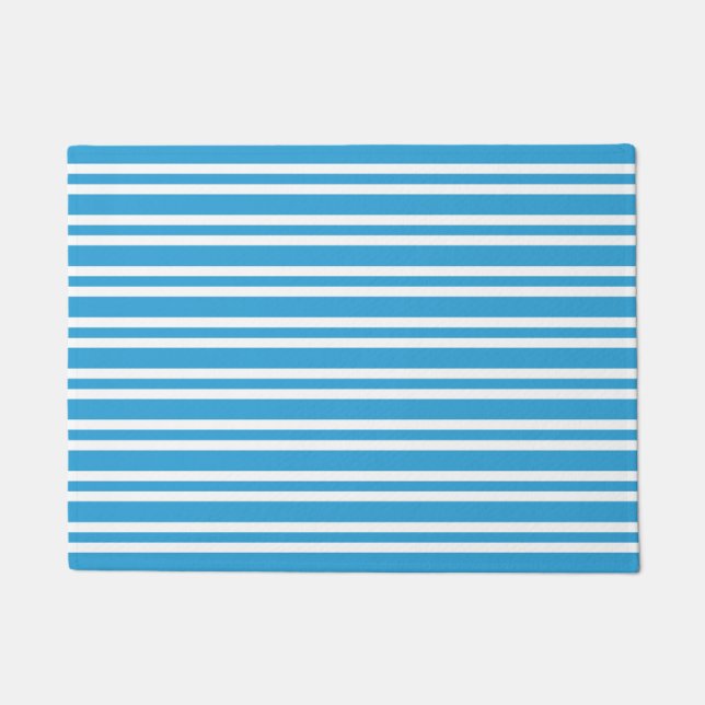 Felpudo Patrón de rayas blancas y azules (Anverso)