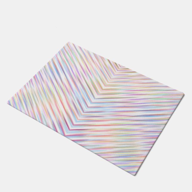 Felpudo Patrón de rayas de línea de arcoiris simple modern (Angular)