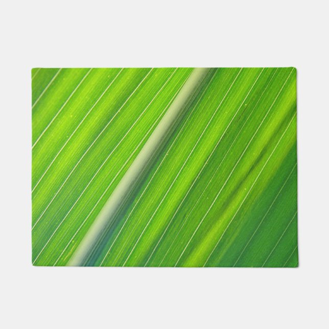 Felpudo Patrón de rayas naturales verdes Puerta Mat (Anverso)