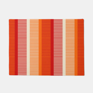 Felpudo Patrón de rayas rojas del Naranja amarillo