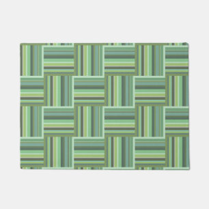 Felpudo Patrón de tejido de rayas de color verde oliva