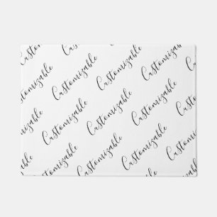 Felpudo Patrón de texto de escritura moderno editable Ne
