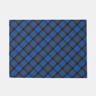 Felpudo Patrón de trazos de tartán azul en la isla de Skye
