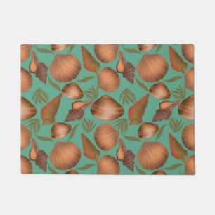 Felpudo Patrón de turquesa de conchas náuticas