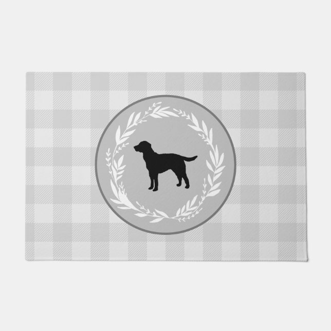 Felpudo Patrón de verificación de búfalo de silueta de per (Anverso)