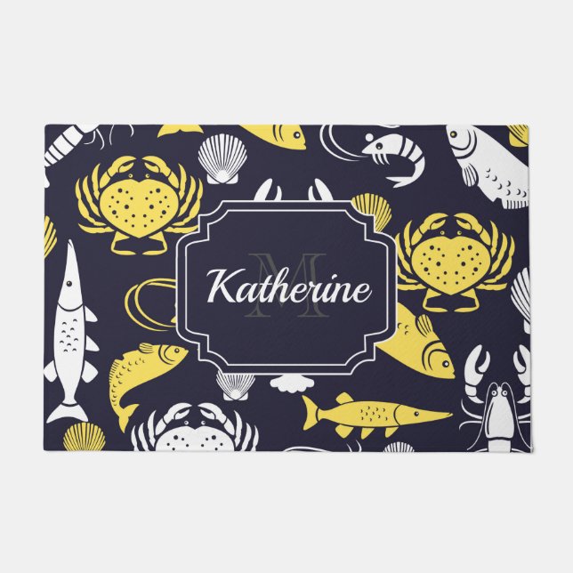 Felpudo Patrón de vida marina (Anverso)