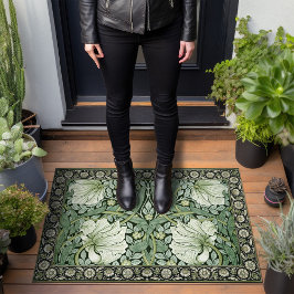 Felpudo Patrón de vintage de William Morris Green Pimperne