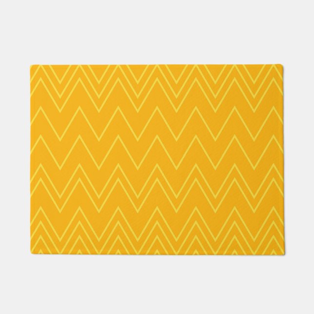 Felpudo Patrón de zigzag amarillo, fresco, moderno, modern (Anverso)