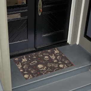 Felpudo Patrón del cráneo de la música de Grunge