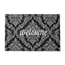 Patrón elegante de damasco Doormat de "bienvenida"