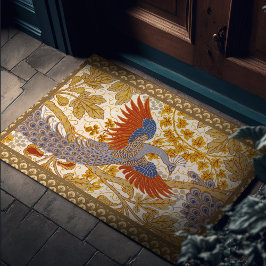 Felpudo Patrón elegante de pavo real Walter Crane Vintage