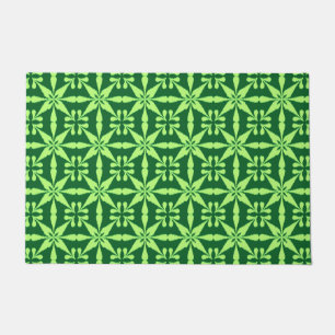 Felpudo Patrón Estrella Ikat, Lime y Verde Oscuro