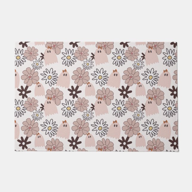 Felpudo Patrón fantasma rosa (Anverso)