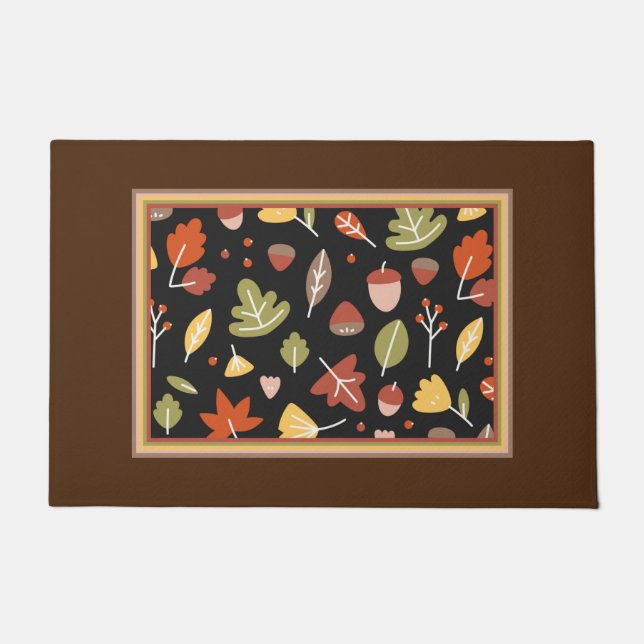 Felpudo Patrón festivo de hojas de otoño (Anverso)