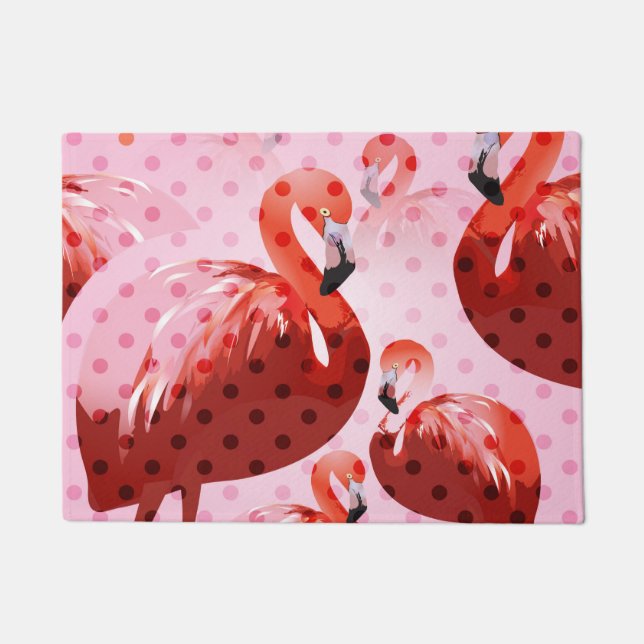 Felpudo Patrón Flamingo de color de agua (Anverso)