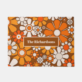 Felpudo Patrón floral Groovy Retro 70 personalizado