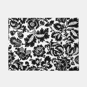 Felpudo Patrón floral veneciano en negro y blanco de Willi