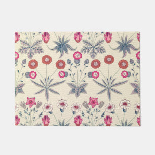 Felpudo Patrón floral William Morris Daisy Naranja rojo