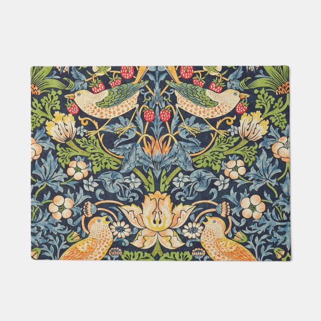 Felpudo Patrón floral William Morris Strawberry Thef (Anverso)