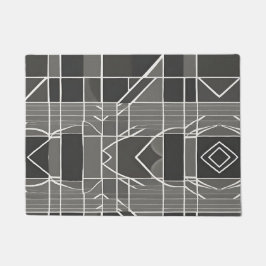 Felpudo Patrón geométrico Gris moderno y elegante