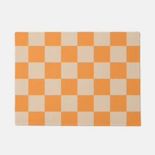 Felpudo Patrón Gingham de naranja controlado