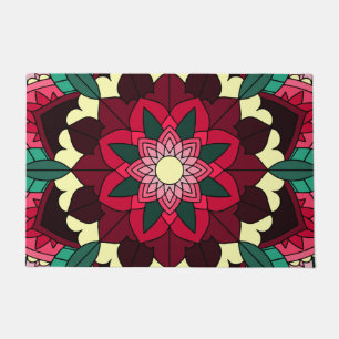 Felpudo Patrón Mandala 02 en rosa profundo