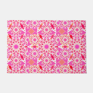 Felpudo Patrón Mandala, tonos rosas y corales