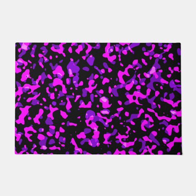 Felpudo Patrón moderno de camuflaje rosa y morado (Anverso)