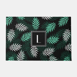 Felpudo Patrón moderno de hojas botánicas monográficas